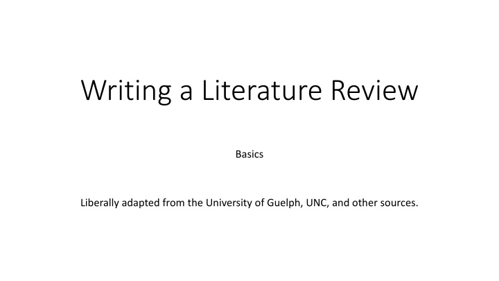 writing a literature review