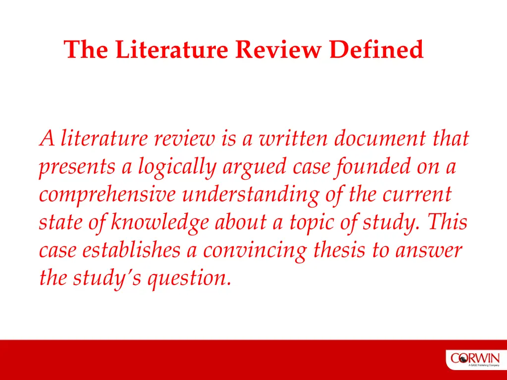 the literature review defined