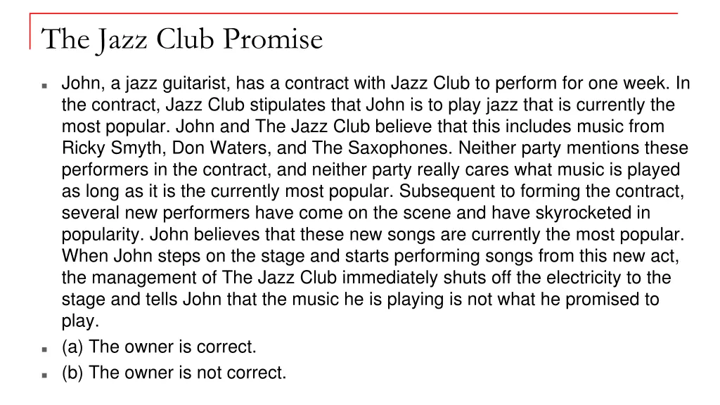 the jazz club promise