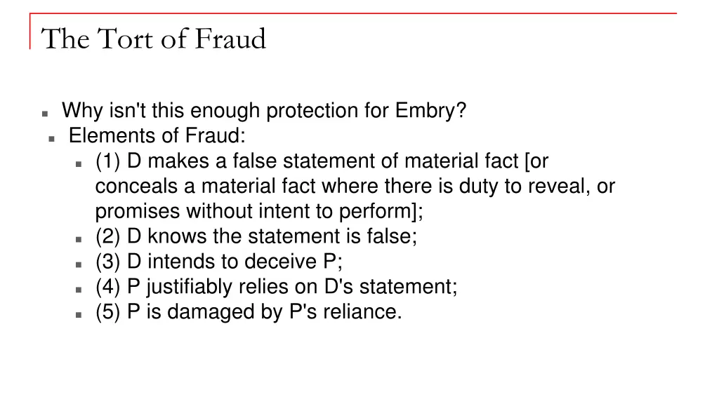 the tort of fraud