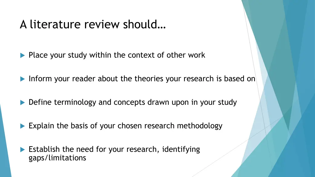 a literature review should