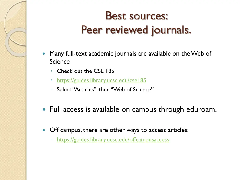 best sources peer reviewed journals