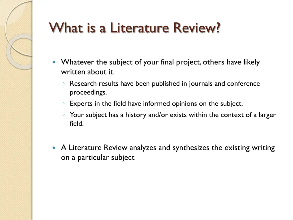 what is a literature review