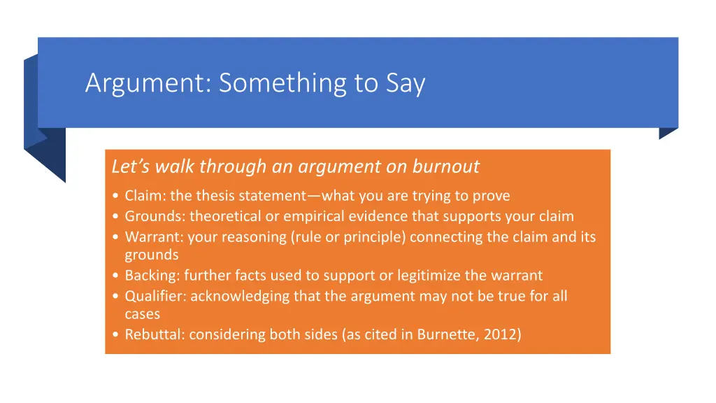 argument something to say