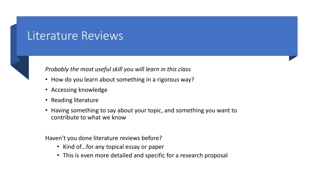 literature reviews