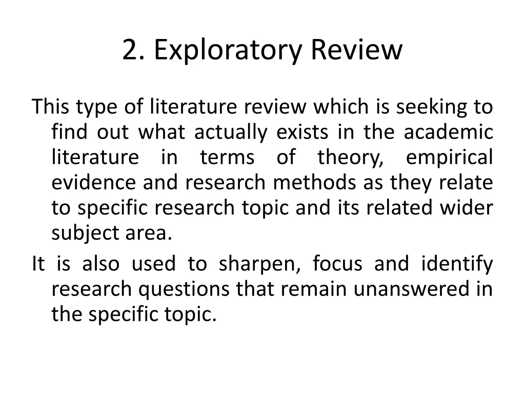 2 exploratory review