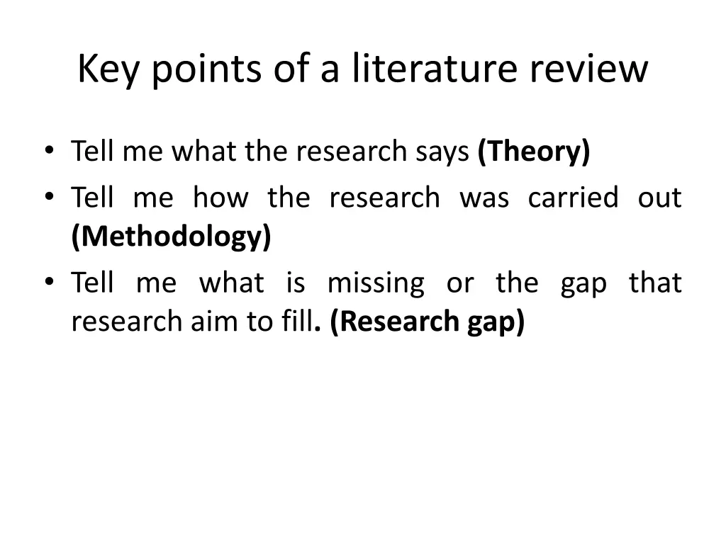 key points of a literature review