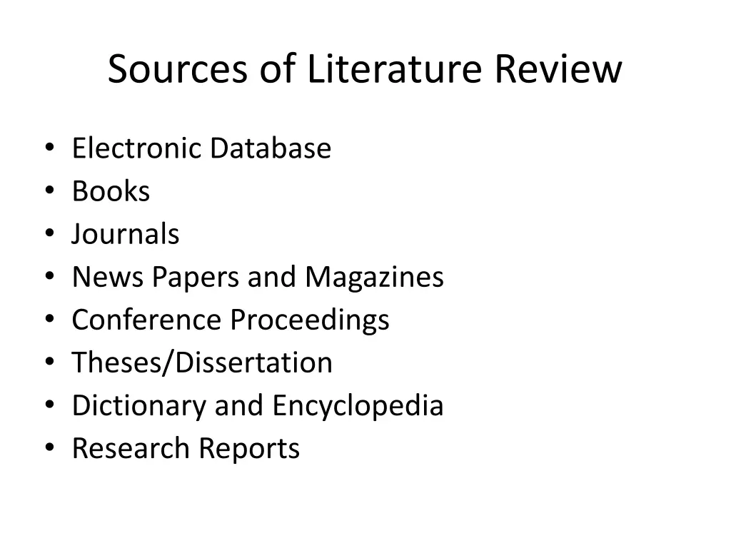 sources of literature review