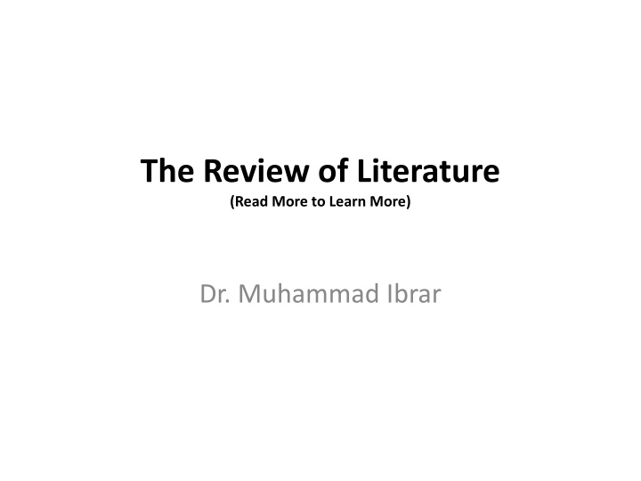 the review of literature read more to learn more