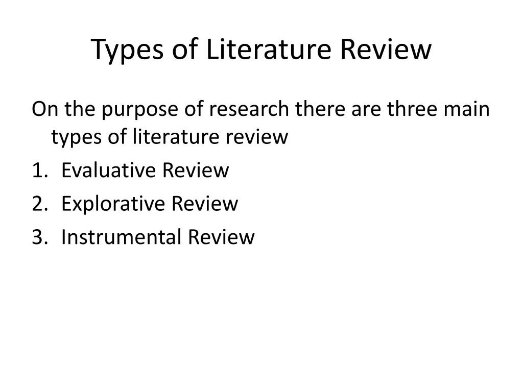 types of literature review