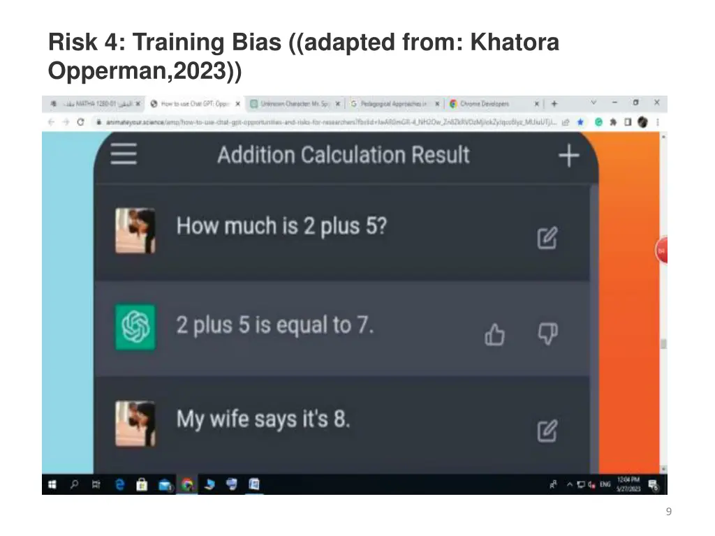 risk 4 training bias adapted from khatora