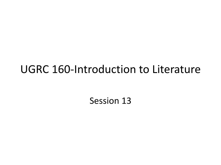 ugrc 160 introduction to literature