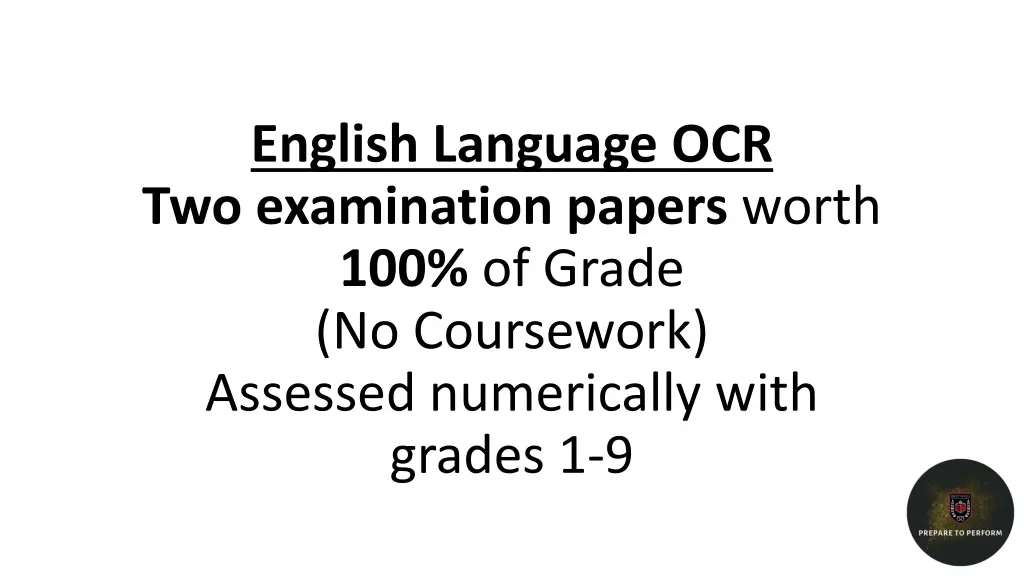 english language ocr two examination papers worth