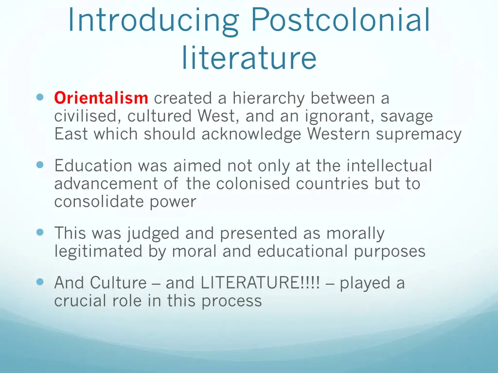 introducing postcolonial literature