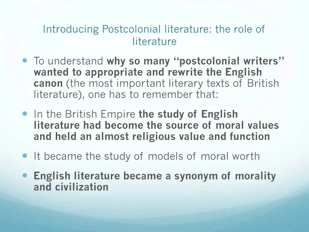 introducing postcolonial literature the role