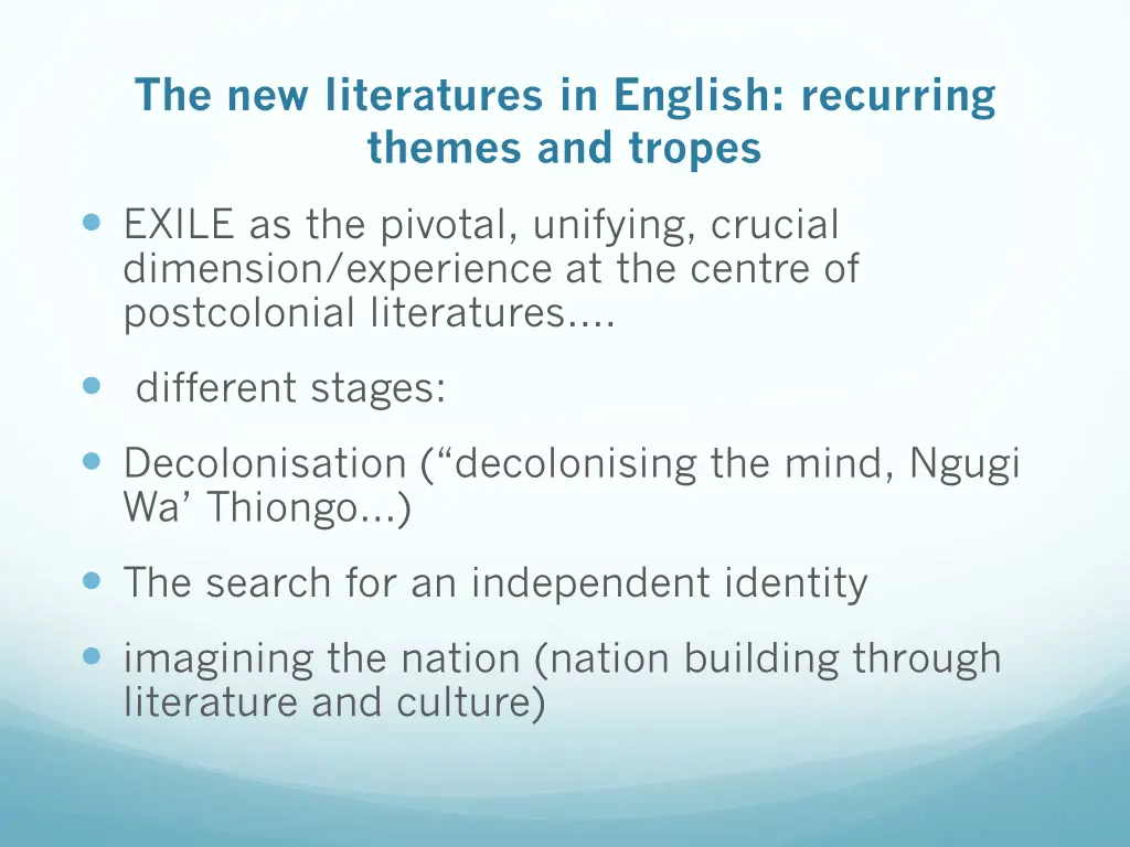 the new literatures in english recurring themes 2