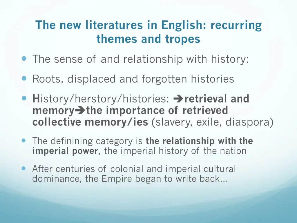 the new literatures in english recurring themes 3