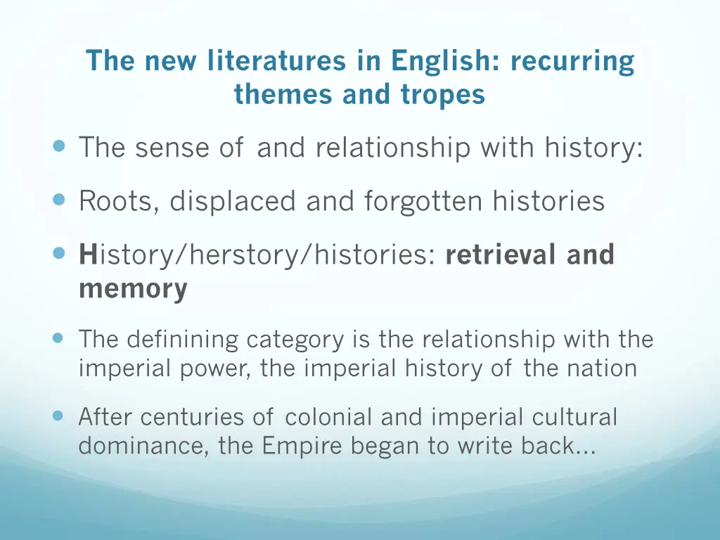 the new literatures in english recurring themes 4