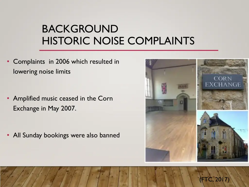 background historic noise complaints