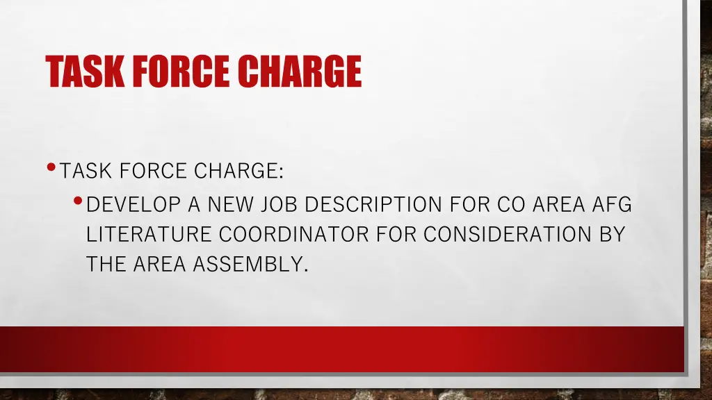 task force charge