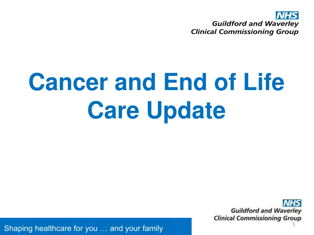 cancer and end of life care update