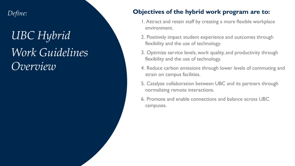 objectives of the hybrid work program are to