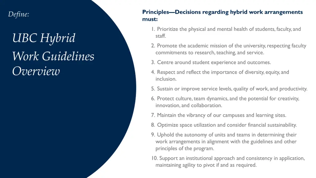 principles decisions regarding hybrid work