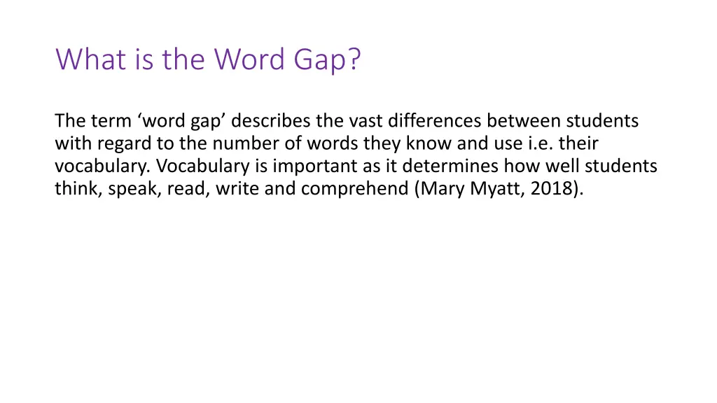 what is the word gap