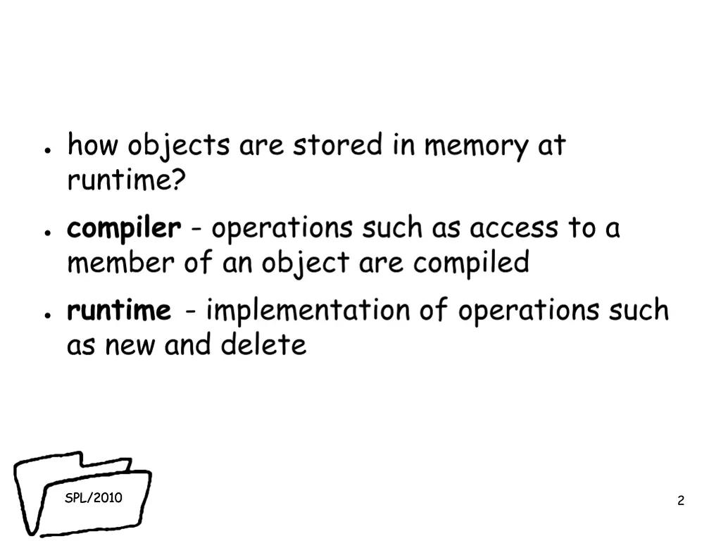 how objects are stored in memory at runtime