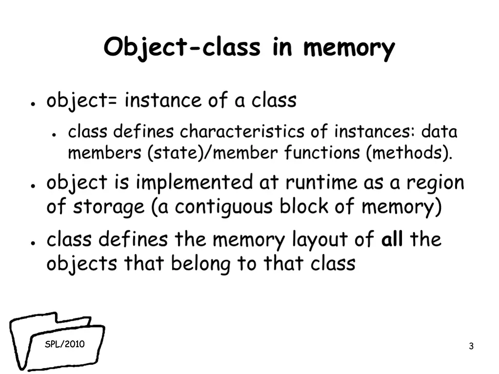 object class in memory