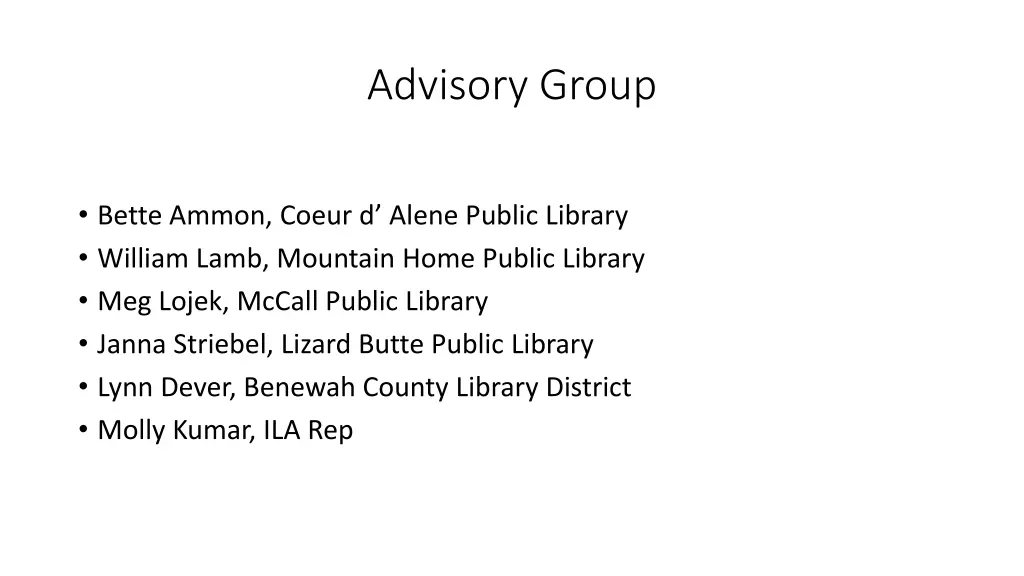 advisory group