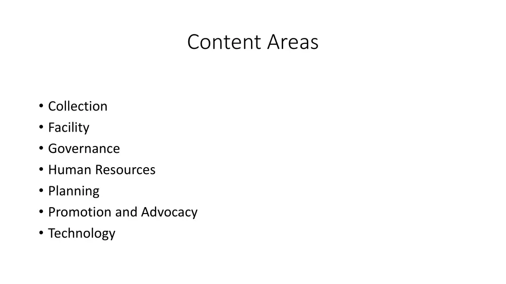 content areas