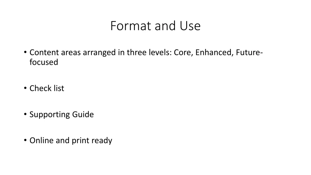 format and use