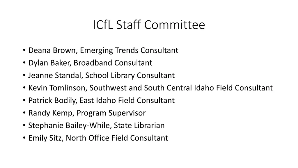 icfl staff committee