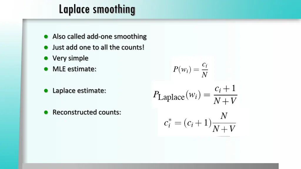 laplace smoothing