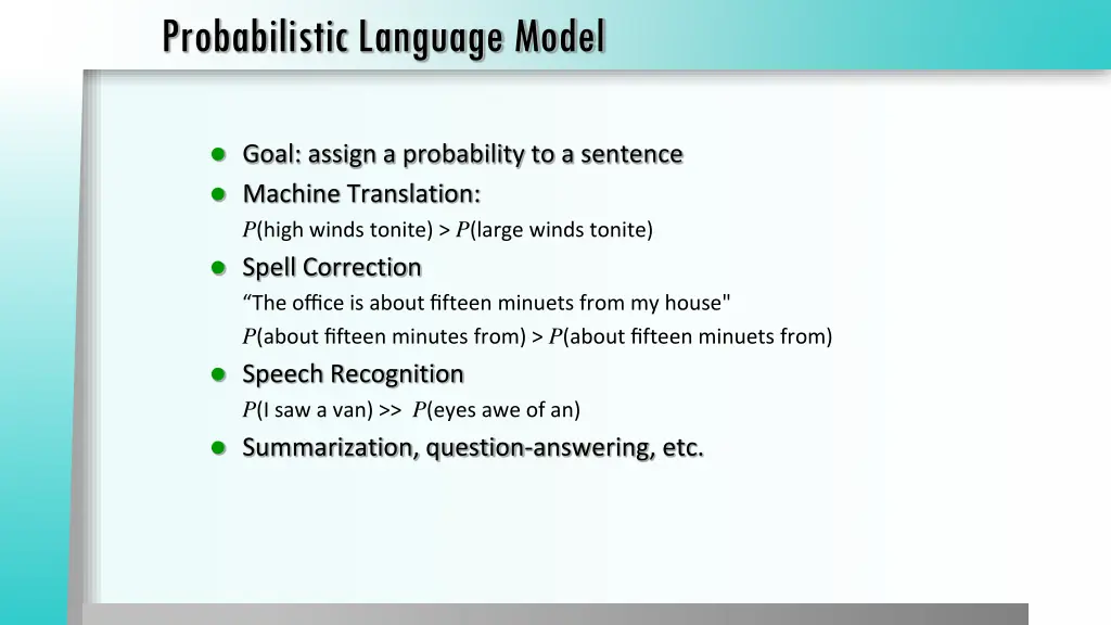 probabilistic language model