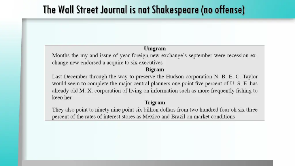 the wall street journal is not shakespeare