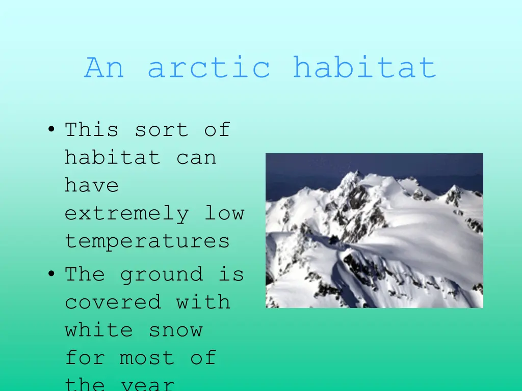 an arctic habitat