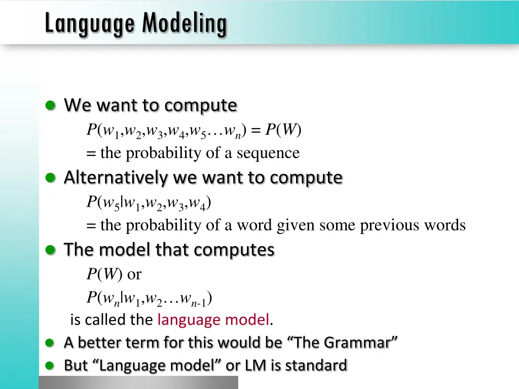 language modeling