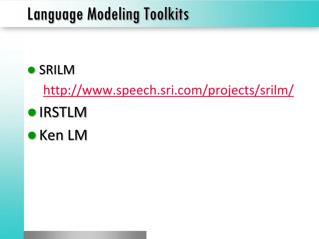 language modeling toolkits