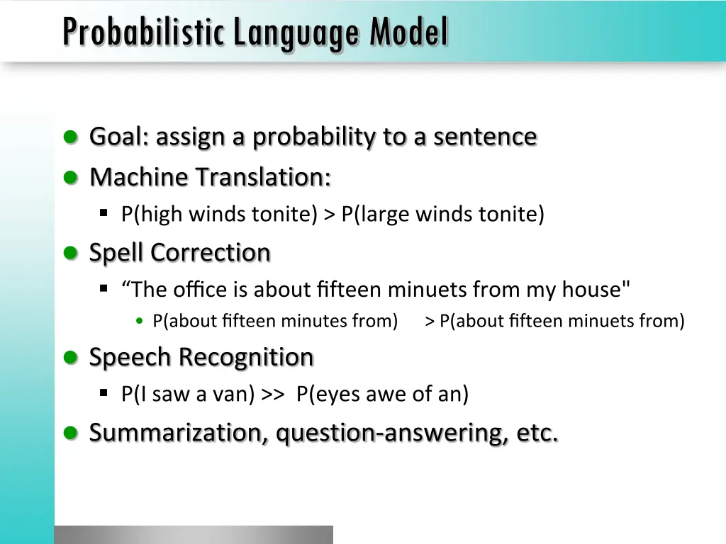 probabilistic language model