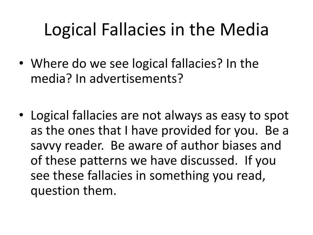 logical fallacies in the media