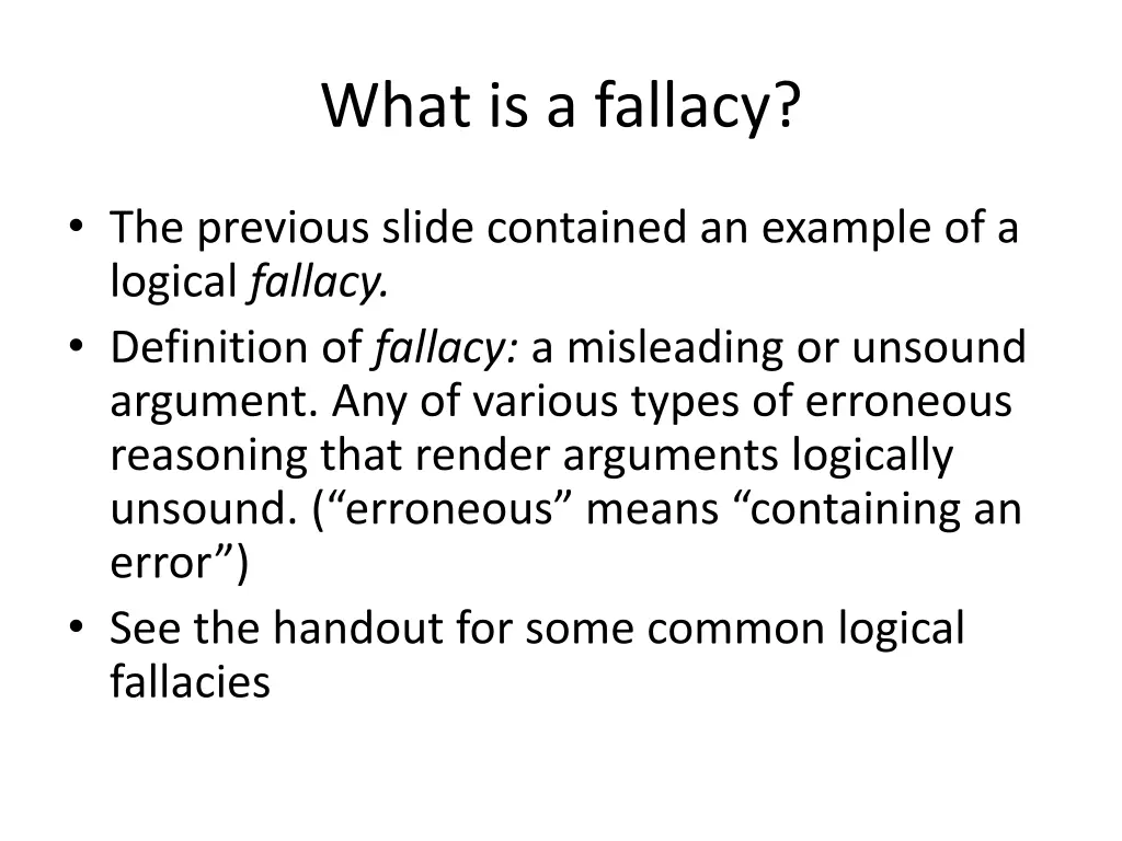 what is a fallacy