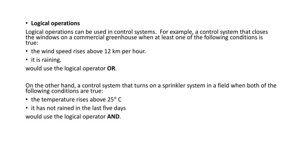 logical operations logical operations can be used