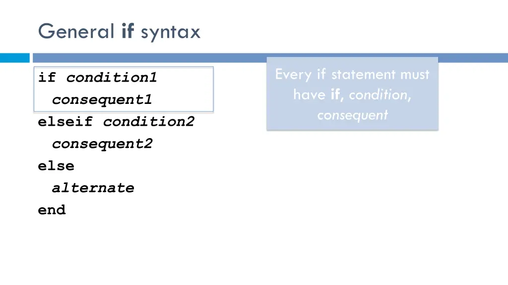 general if syntax