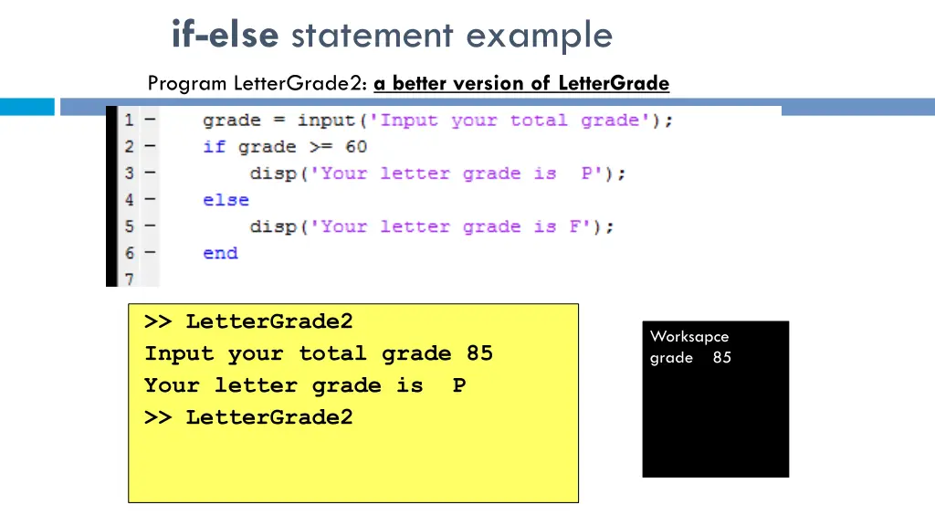 if else statement example 5