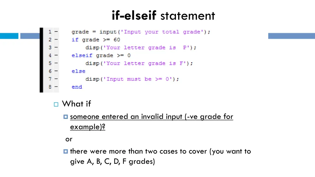 if elseif statement