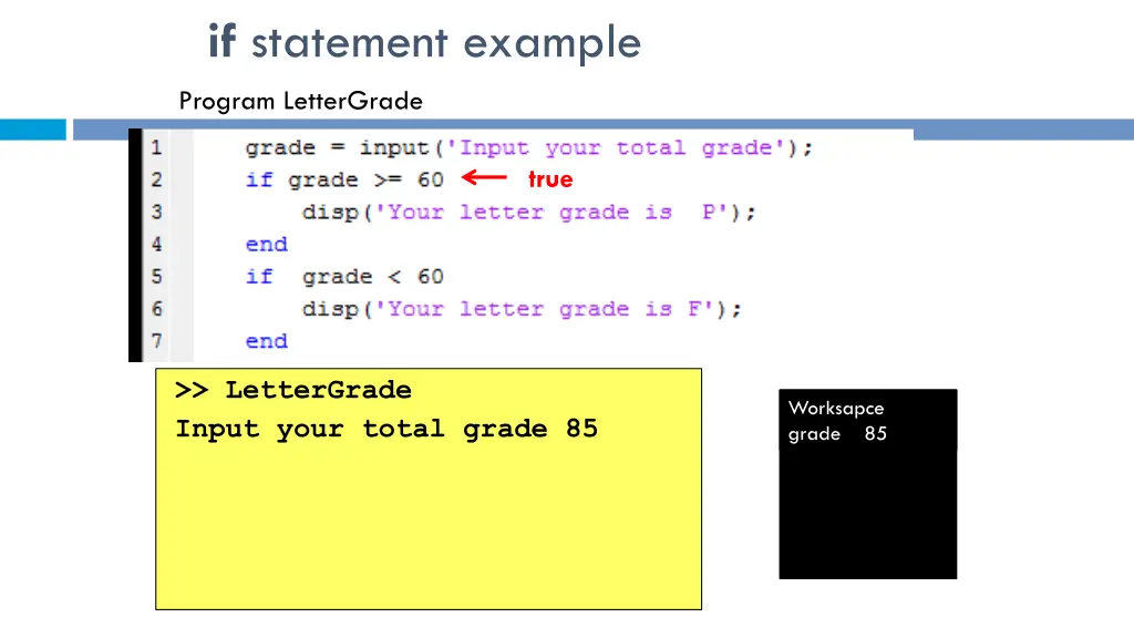 if statement example 2