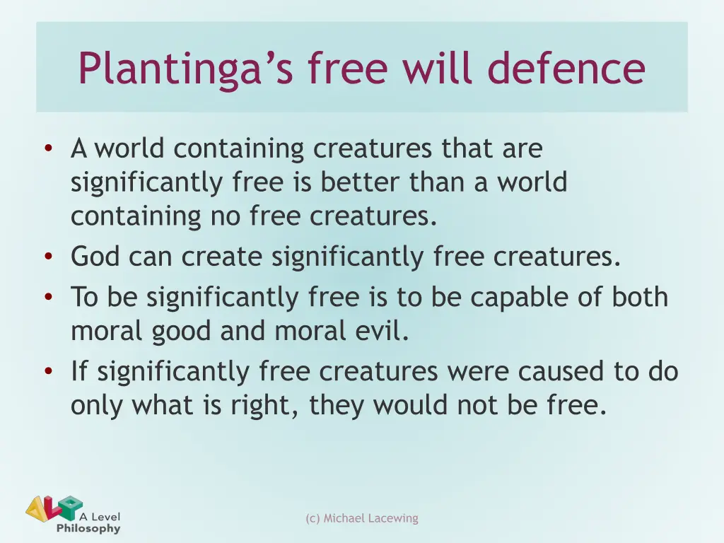 plantinga s free will defence