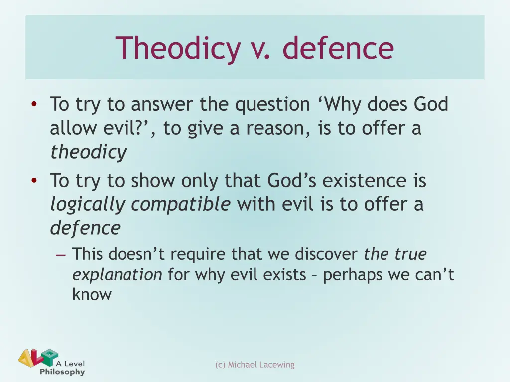 theodicy v defence